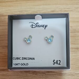 Disney Blue Cubic Zirconia 10 Kt Gold Earrings
